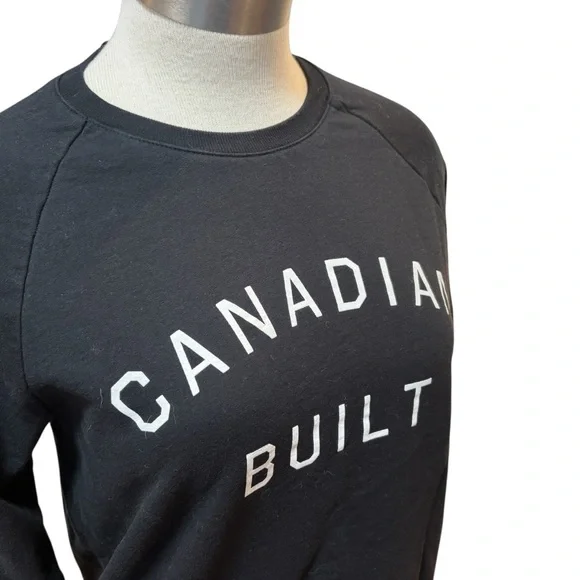 Peace Collective Womens Sweatshirt Crewneck "Canadian Built" Black Sz. M - Picture 2 of 9